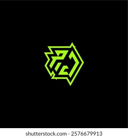 logo design concept cool and dynamic monogram PJ esport gaming initial letter