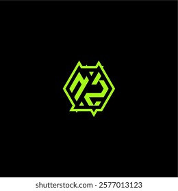 logo design concept cool and dynamic monogram NZ esport gaming initial letter