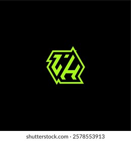 logo design concept cool and dynamic monogram LH esport gaming initial letter