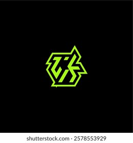 logo design concept cool and dynamic monogram LK esport gaming initial letter