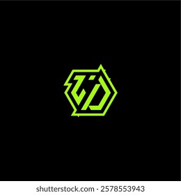 logo design concept cool and dynamic monogram LD esport gaming initial letter