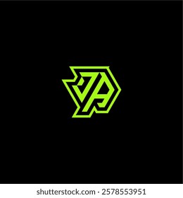 logo design concept cool and dynamic monogram DA esport gaming initial letter