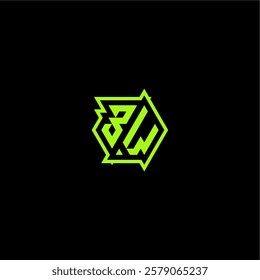 logo design concept cool and dynamic monogram BW esport gaming initial letter