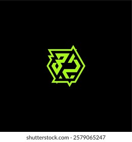 logo design concept cool and dynamic monogram BZ esport gaming initial letter