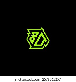 logo design concept cool and dynamic monogram BO esport gaming initial letter