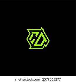 logo design concept cool and dynamic monogram CO esport gaming initial letter