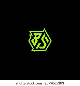 logo design concept cool and dynamic monogram BS esport gaming initial letter