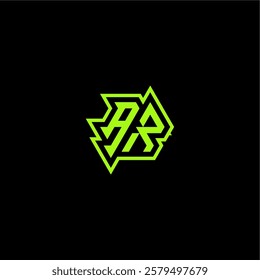 logo design concept cool and dynamic monogram AR esport gaming initial letter