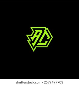 logo design concept cool and dynamic monogram AC esport gaming initial letter