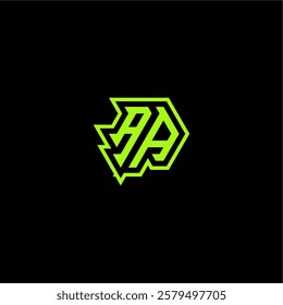 logo design concept cool and dynamic monogram AA esport gaming initial letter