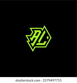 logo design concept cool and dynamic monogram AL esport gaming initial letter