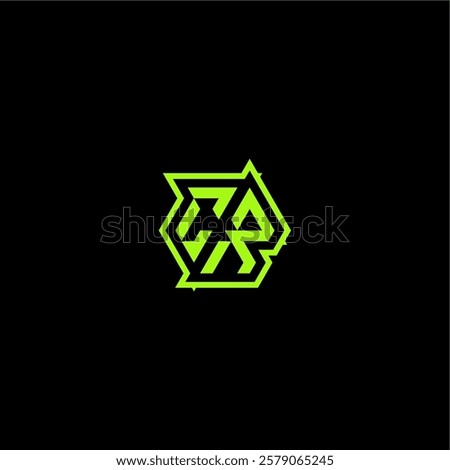 logo design concept cool and dynamic monogram CR esport gaming initial letter