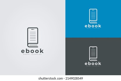 Logo Design Concept For eBook, Online Education, E-Learning. Minimal Education Logo Template