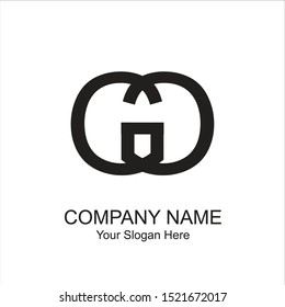 The logo design concept is in the form of two half circle facing each other. Monochrome style. For pharmaceutical company identity