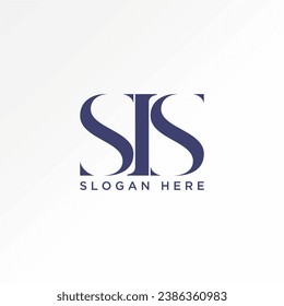 Logo design concept graphic creative abstract premium vector sign stock unique letter initial SIS serif font on cutting Related to monogram typography