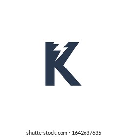 Logo Design Concept with initial letter and Thunder Flash Light Icon