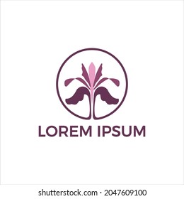 Logo design concept with an iris flower icon