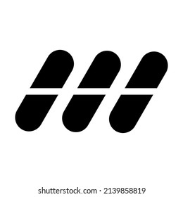 Diseño de logotipo con el concepto de la letra I tres líneas de cápsulas de medicina 
