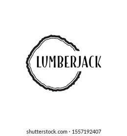 Logo design concept with lumberjack and wood icon vector illistration