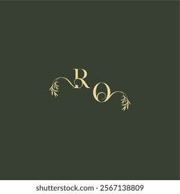 logo design concept luxury wedding monogram RO organic leaf initial letter