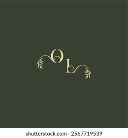 logo design concept luxury wedding monogram OL organic leaf initial letter