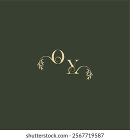 logo design concept luxury wedding monogram OX organic leaf initial letter