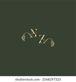 logo design concept luxury wedding monogram NZ organic leaf initial letter
