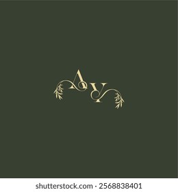 logo design concept luxury wedding monogram AY organic leaf initial letter