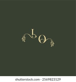 logo design concept luxury wedding monogram LO organic leaf initial letter