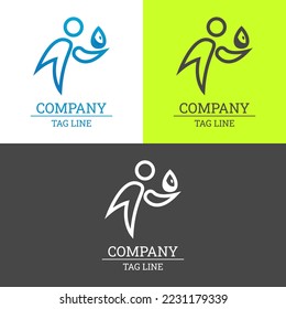Concepto de diseño de logotipos La gente necesita vectores de agua