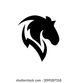 Logo design concept pf head horse