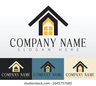 Conceito de design de logotipo para negócios imobiliários