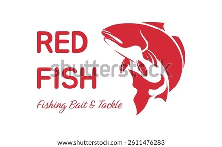 Logo design concept for red drum fish also known as redfish, channel bass, or spottail bass.