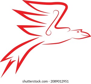 Logo design with concept red eagle flying