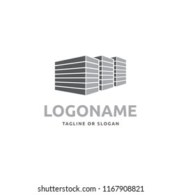 Logo design concept related to architect firm. Skyscraper building icon for property  or real estate company