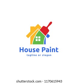 Logo design concept related to house renovation or house painting