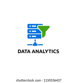 Logo design concept related to server computer analytics  or data processing