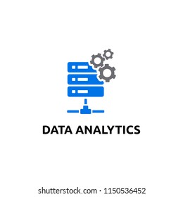 Logo design concept related to server computer analytics  or data processing