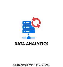Logo design concept related to server computer analytics  or data processing