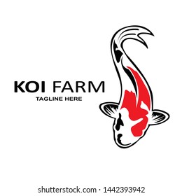logo design concept of superior koi fish farming