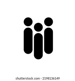 Logo design with the concept of three people on a black and white background. Logo 