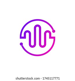 logo design with the concept of transition waves