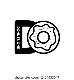 a logo design concept for a unique donut food seller