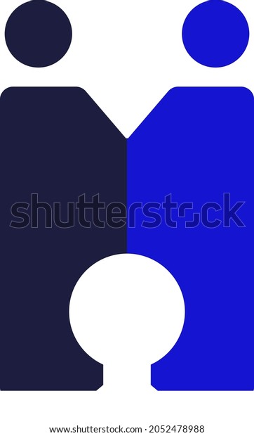 logo\
design connected letter M human-shaped dividing\
line