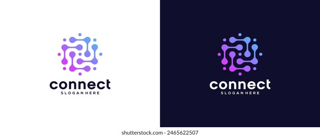 logo design connection technology. vector illustration