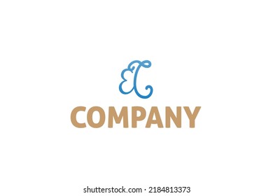 Logo design consisting of e and t letters lines. butterfly modern line logo