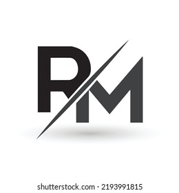 Logo Design Consisting of Letters R and M with a Line in the Middle