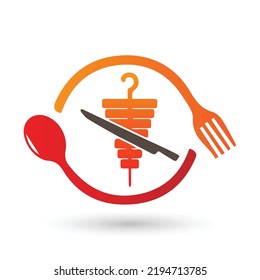 Logo Design Consisting of Rotating Knife Fork and Spoon