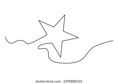 logo design continuous line hand drawn star