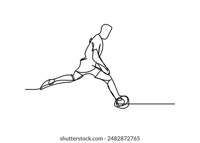 logo design continuous line kicking the ball